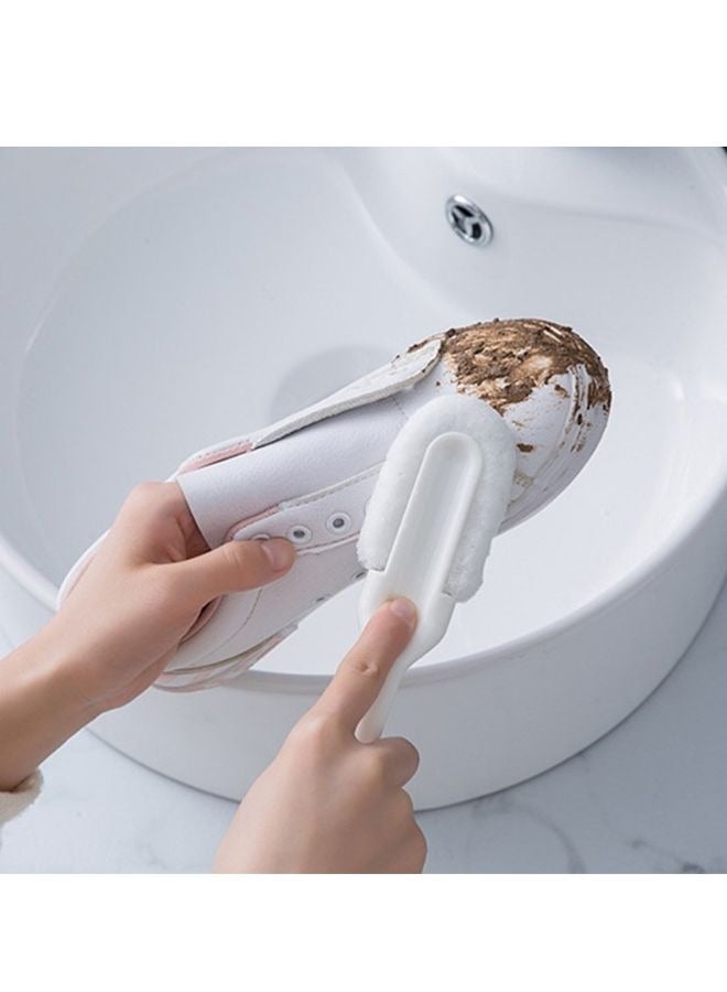 Professional Cleaning Shoe Brush, Multifunctional Long Handle Shoe Brush Cleaner, Hangable Soft Bristle Shoes Cleaning Scrubber (White) - Image 4