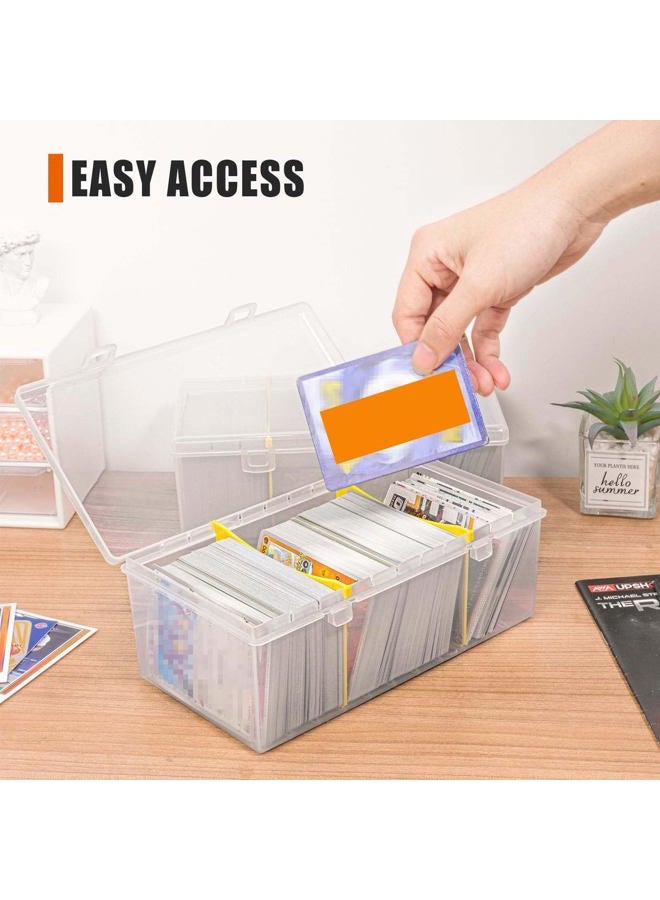 tutata 400 Count Plastic Trading Card Storage Box with Dividers, Baseball Card Storage Box, Sports Cards Holder Organizer - 1 PACK - Image 4