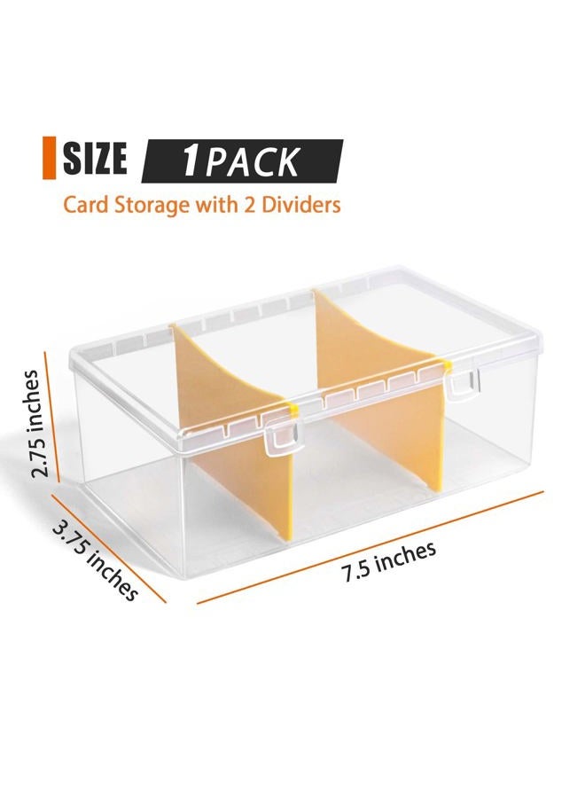 tutata 400 Count Plastic Trading Card Storage Box with Dividers, Baseball Card Storage Box, Sports Cards Holder Organizer - 1 PACK - Image 2