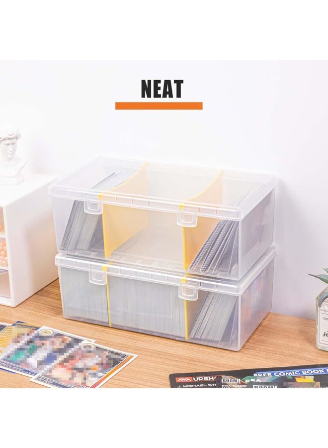 tutata 400 Count Plastic Trading Card Storage Box with Dividers, Baseball Card Storage Box, Sports Cards Holder Organizer - 1 PACK - Image 5