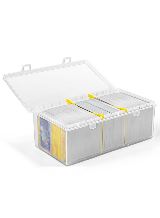 tutata 400 Count Plastic Trading Card Storage Box with Dividers, Baseball Card Storage Box, Sports Cards Holder Organizer - 1 PACK - Image 1