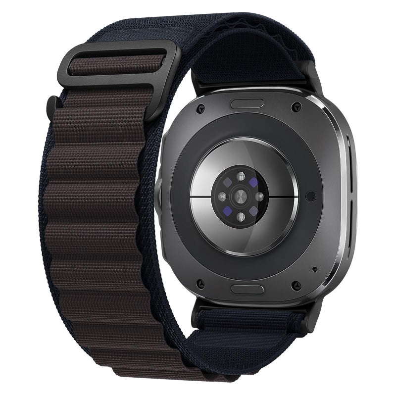 erorex For Samsung Galaxy Watch Ultra 47Mm / Ultra 2025 Black Buckle Loop Nylon Watch Band(Midnight Blue) - Image 1
