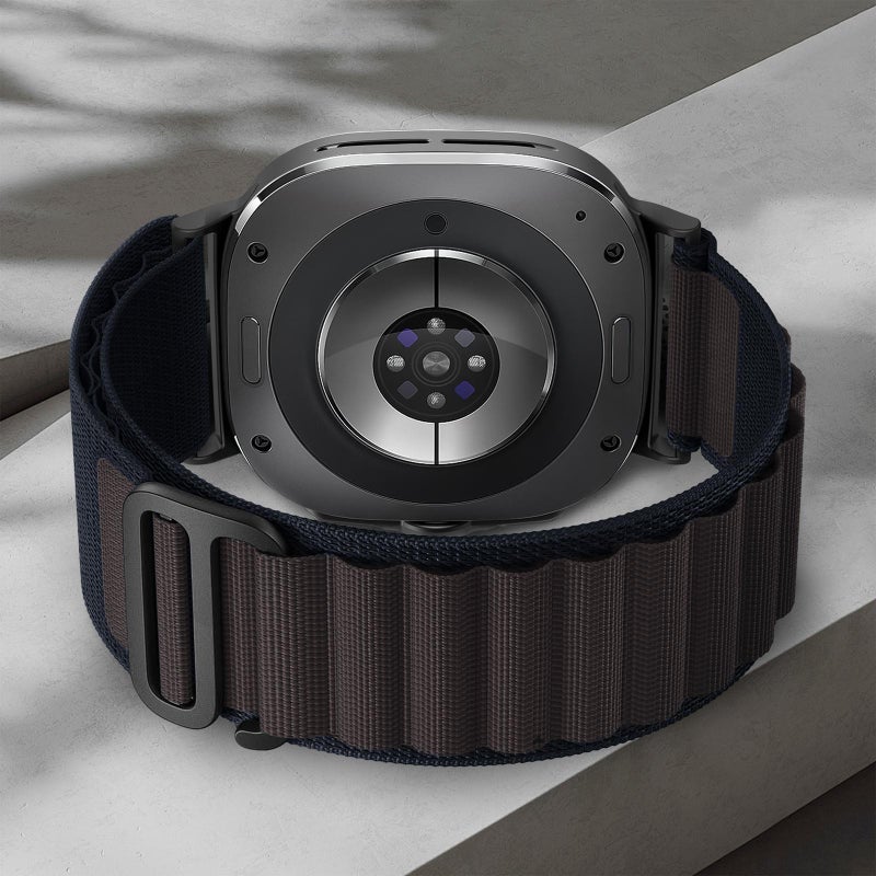 erorex For Samsung Galaxy Watch Ultra 47Mm / Ultra 2025 Black Buckle Loop Nylon Watch Band(Midnight Blue) - Image 5