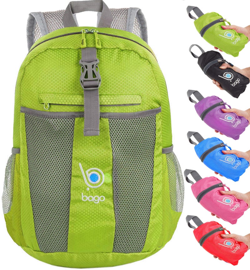 Bago Lightweight Small Hiking Backpack for Women and Men - 25L Travel Day Pack - Foldable Hiking Daypack Ultralight for Camping Outdoor Sports - Day Bag Packable Backpack for Travel (Green) - Image 1