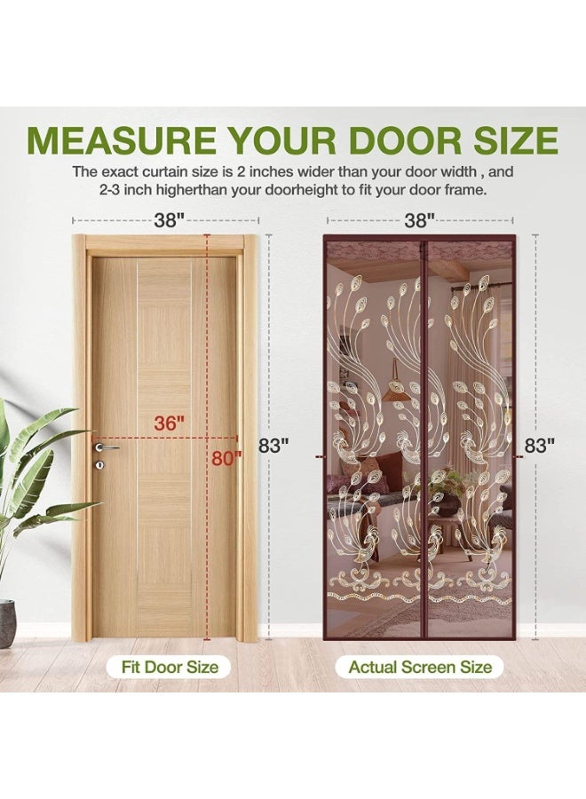 Mesh Magnetic Screen Door, Sliding Door Screen Magnet Closure Mesh Curtain for Front Back Patio Balcony, Hands Free Screen Mesh Partition, Bug Free Heavy Duty - Image 3