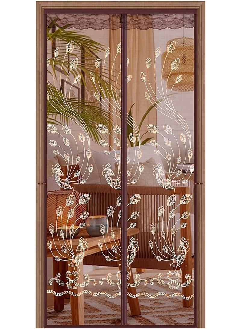 Mesh Magnetic Screen Door, Sliding Door Screen Magnet Closure Mesh Curtain for Front Back Patio Balcony, Hands Free Screen Mesh Partition, Bug Free Heavy Duty - Image 1