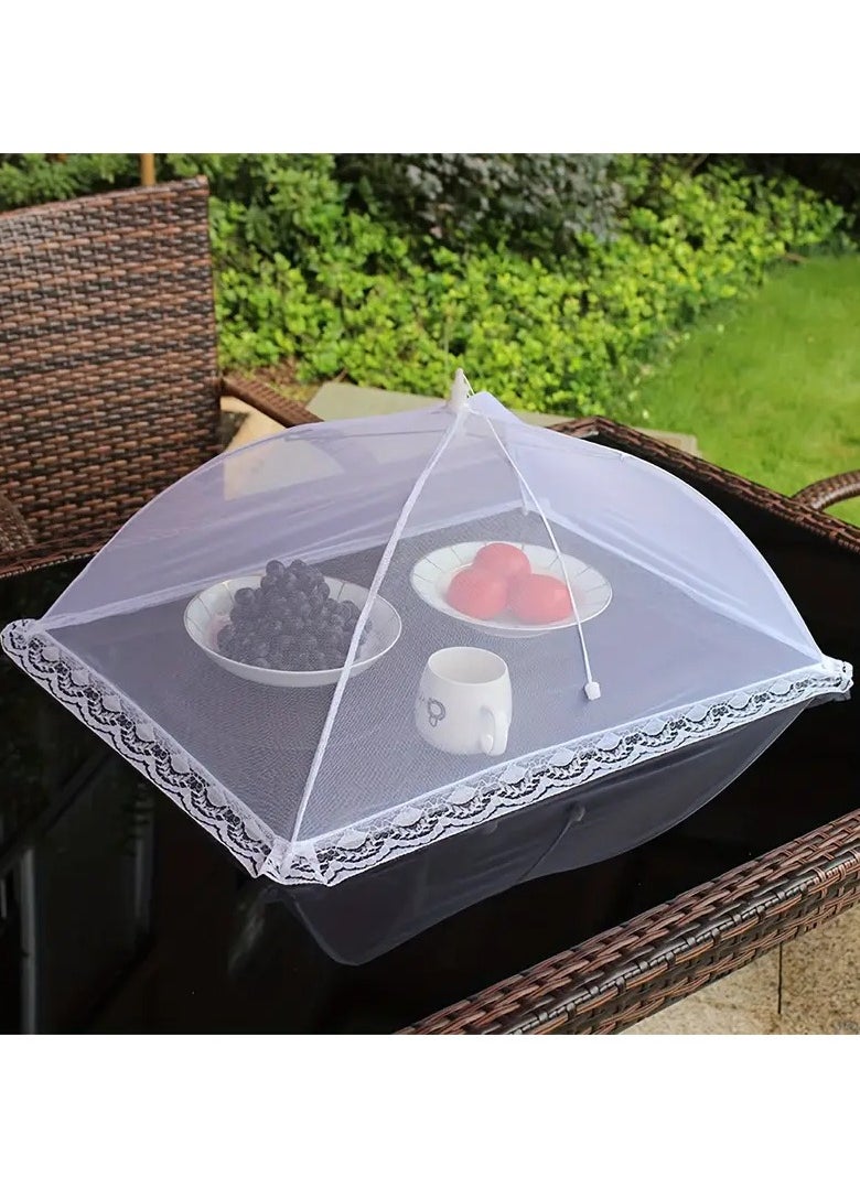 Scrolls Pop-Up Mesh Food Cover, Mesh Screen Food Covers Umbrella Tent, Reusable and Collapsible Food Cover Net Keep Out Outdoor Flies, Bugs, Mosquitos, Picnics, BBQ Mesh Food Cover Net 43cm  - Image 1