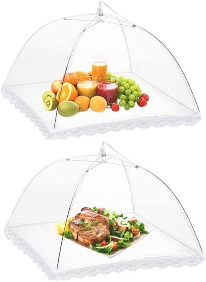 Scrolls Pop-Up Mesh Food Cover, Mesh Screen Food Covers Umbrella Tent, Reusable and Collapsible Food Cover Net Keep Out Outdoor Flies, Bugs, Mosquitos, Picnics, BBQ Mesh Food Cover Net 43cm  - Image 2