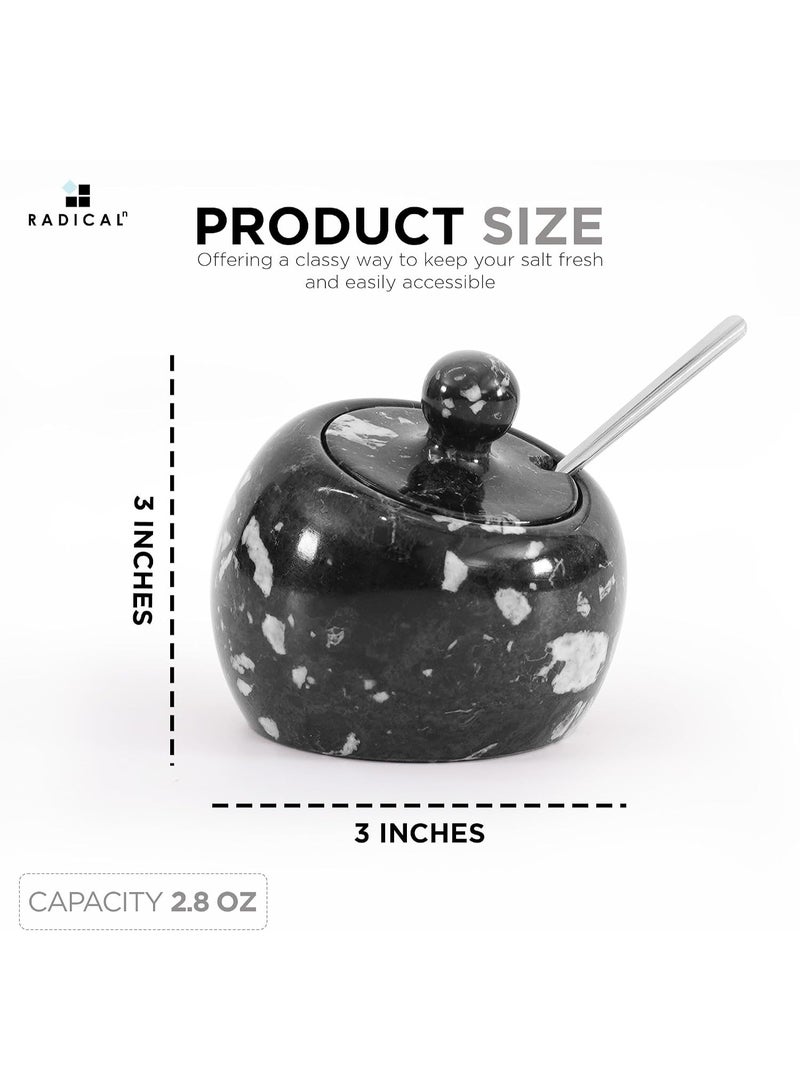 RADICALn Handmade Marble Salt Cellar with Lid 3 Inch Salt Bowl Spice Storage Container Sugar Bowl for Kitchen Countertop Dining Table Home Decor - Image 5