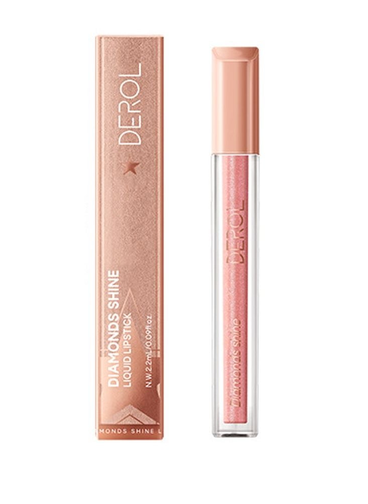 DEROL Liquid Lipsticks Diamond High Shine Makeup For Women Velvet Long Lasting Waterproof Highly Pigmented Colour Quick-Drying, Smudge-Proof, Nourishes, Conditions,Ultra Soft Moisturizer  - Image 1