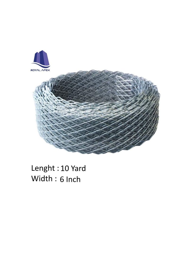 Galvanized Expanded Metal Mesh Diamond Flat Anti-rust & Corrosion Resistance for Multi-purpose. (6 Inch x 10 Yard)