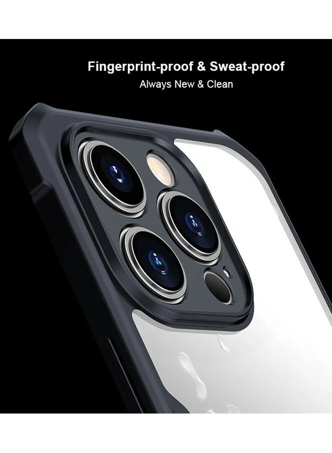Xundo Clear Case for iPhone 15 Pro | Premium Rugged | Durable Shock-absorbing Frame | Black Border | Thermoplastic Polyurethane | Airbag Anti-drop Protection - Clear - Image 4