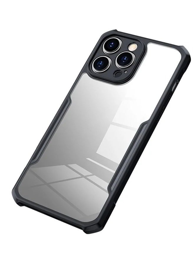 Xundo Clear Case for iPhone 15 Pro | Premium Rugged | Durable Shock-absorbing Frame | Black Border | Thermoplastic Polyurethane | Airbag Anti-drop Protection - Clear - Image 1