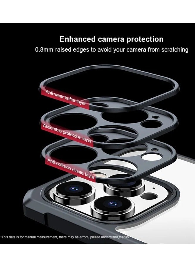 Xundo Clear Case for iPhone 15 Pro | Premium Rugged | Durable Shock-absorbing Frame | Black Border | Thermoplastic Polyurethane | Airbag Anti-drop Protection - Clear - Image 3