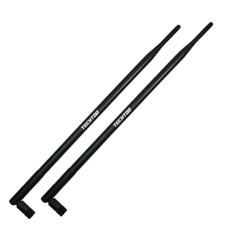 TECHTOO 9dBi WiFi Antenna with SMA Male Connector Compatible W/Foscam Anran Haloview IP Camera & Other Wireless Security Camera Antenna - 2.4Ghz Wireless Networking Device (SMA-Plug 2Pack) - Image 1