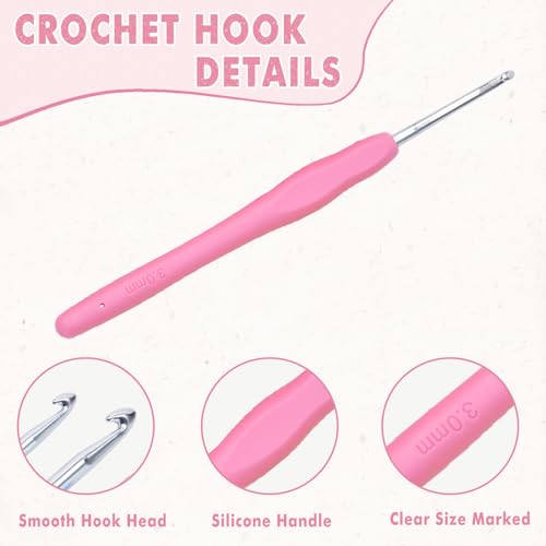 TOGETRUE Crochet Hooks, 12 Size Soft Grip Crochet Hooks Set, Crochet Needles with Storage Case, Knitting Needle Kit for Beginners, Knitting Enthusiasts (2.0~8.0mm) - Image 3