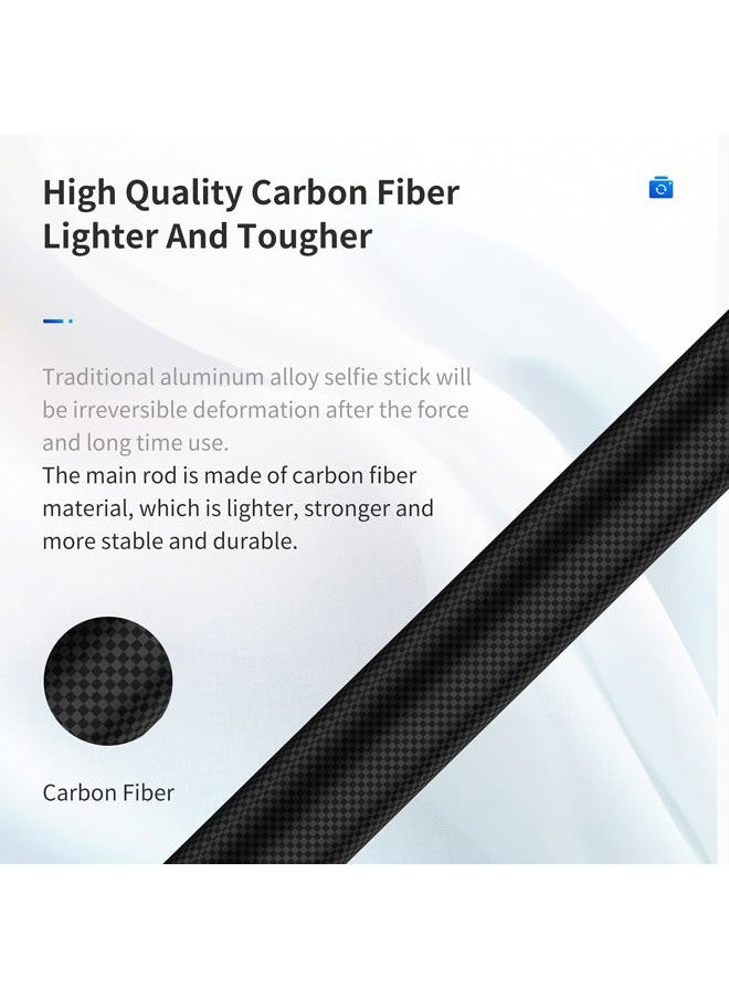 Adaptom Selfie Stick for GoPro Insta360(116cm/45), Carbon Fiber Waterproof Extension Pole Mount for GoPro Max 13 12 11 10 9 8 7 6 Insta 360 X2 X3 GO3 Ace Pro DJI Action 4 5 Pocket 3 Bike Motorcycle Accessory  - Image 2