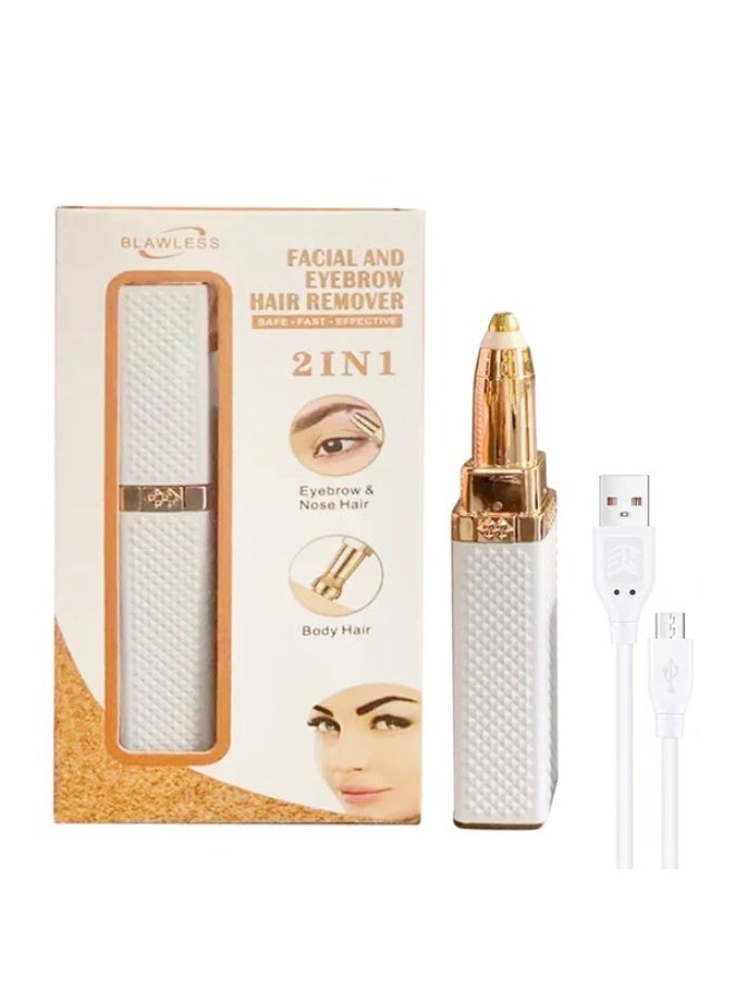 BLAWLESS 2-in-1 Facial Hair Removal and Skin Care Tool for Chin, Cheeks, Eyebrows, and Upper Lip HX-207 White - Image 1