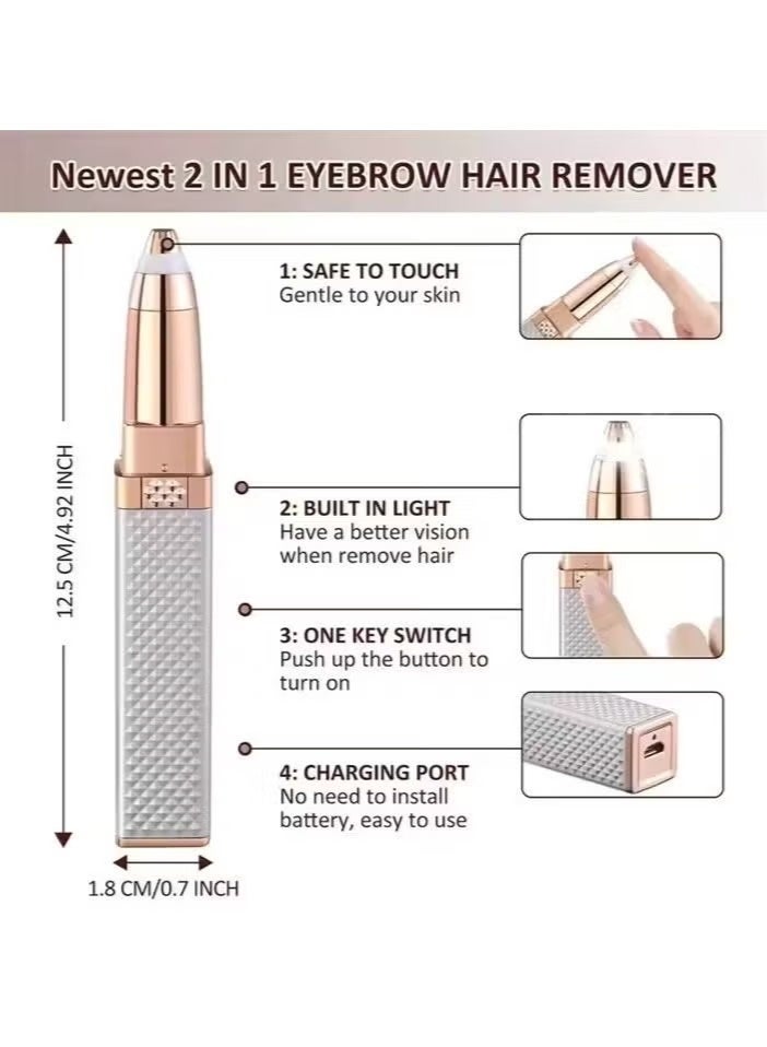 BLAWLESS 2-in-1 Facial Hair Removal and Skin Care Tool for Chin, Cheeks, Eyebrows, and Upper Lip HX-207 White - Image 3