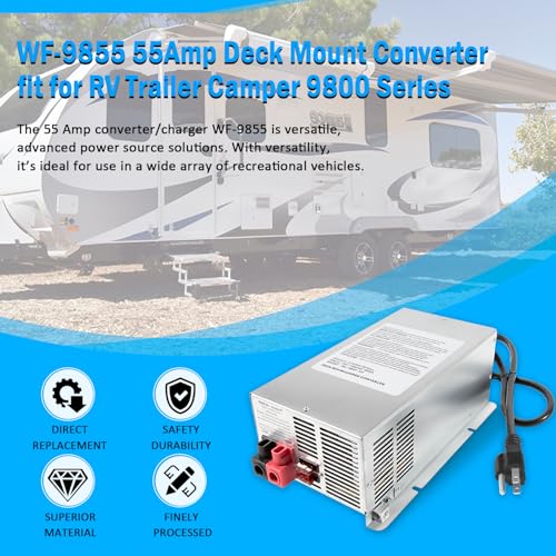 USSKYBOY WF-9855 55 Amp Deck Mount Charger/Converter with Lithium-Ion Switch Replacement for RV Trailer Camper 9800 Series - Image 2