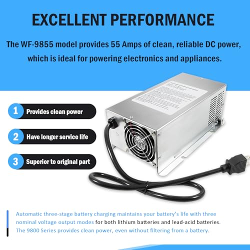 USSKYBOY WF-9855 55 Amp Deck Mount Charger/Converter with Lithium-Ion Switch Replacement for RV Trailer Camper 9800 Series - Image 5