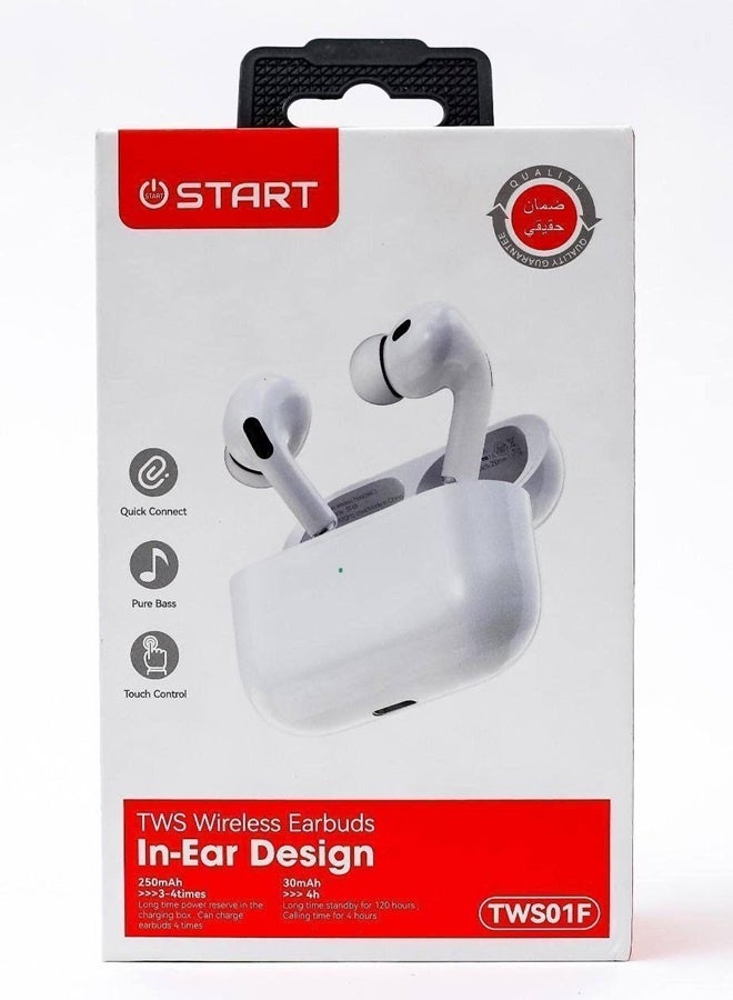 ستارت سماعات أذن ايربودز TWS 01F لاسلكية بلوتوث ستيريو حقيقي صوت نقي وتصميم عصري مع ضمان حقيقي - Image 3