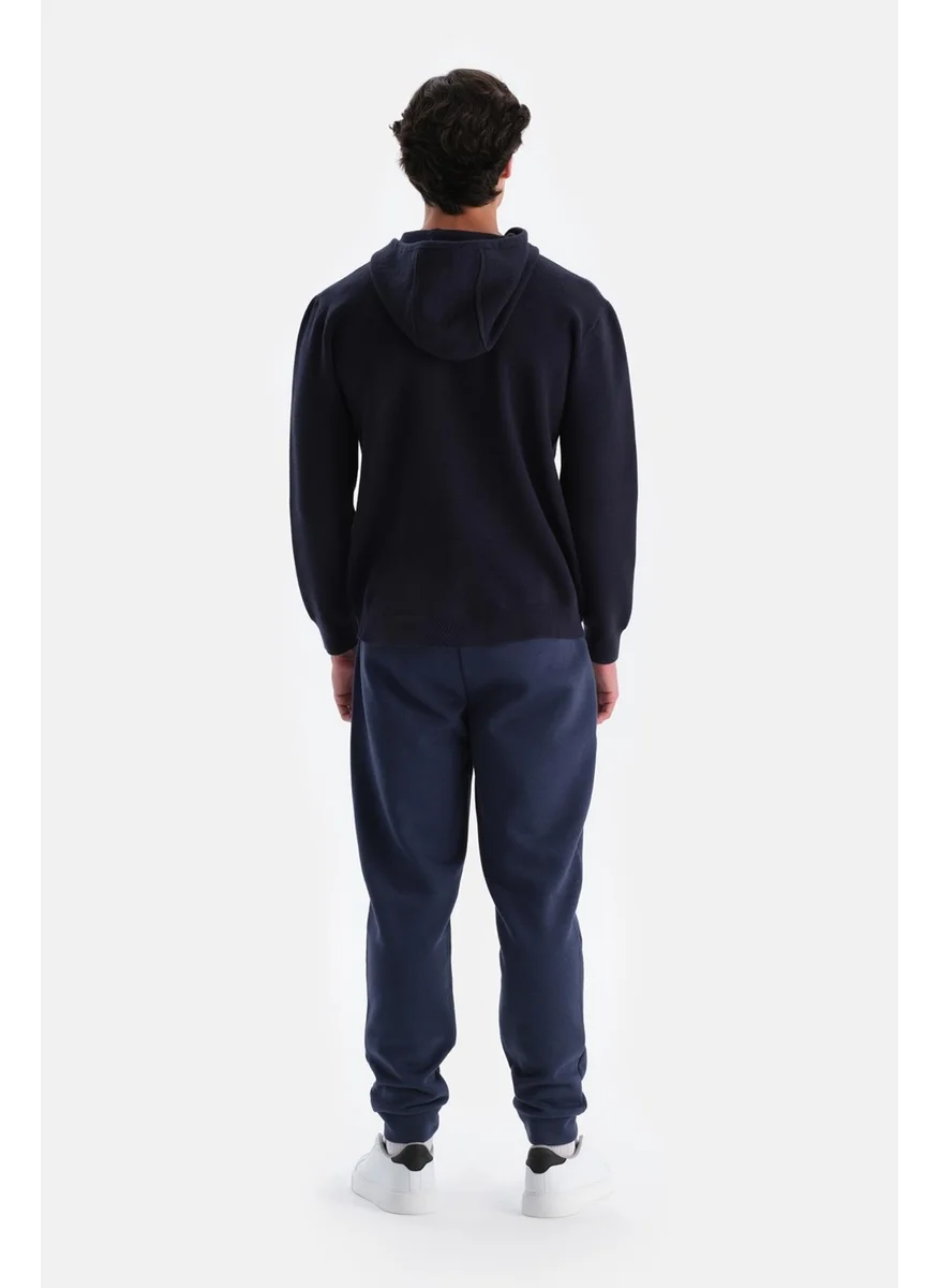 dagi Navy Blue Men's Hooded Sweater