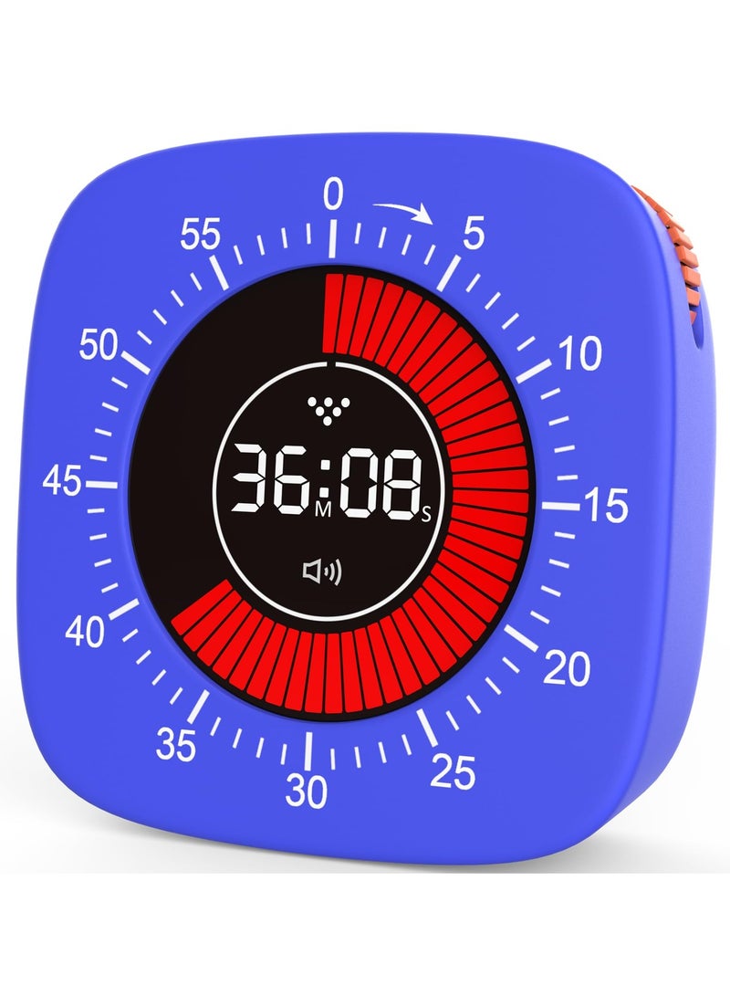 Visual Digital Timer for Kids, Rechargeable with 4 Alarm Modes, 60-Minute Countdown, Silent Timer for Classroom, Cooking, Homeschool, ADHD Tools for Kids and Adults - Image 1