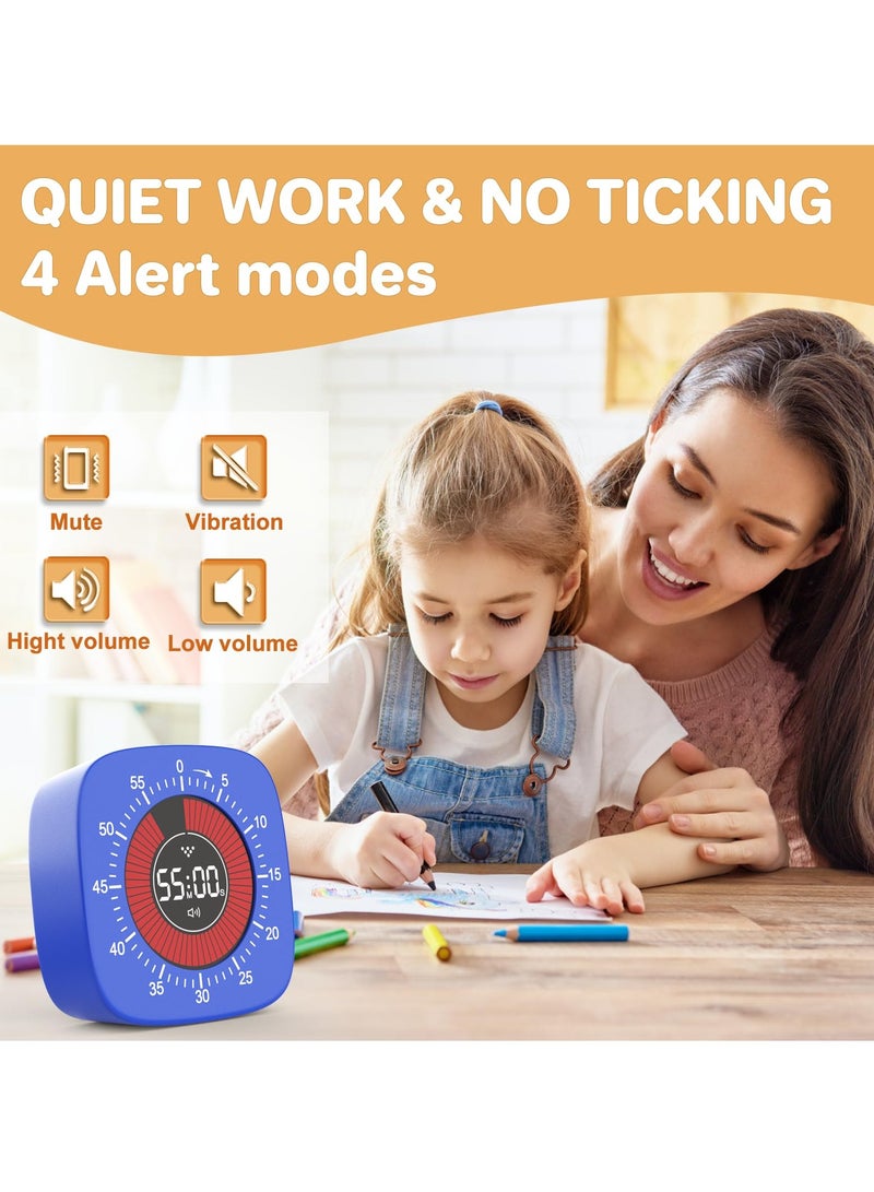 Visual Digital Timer for Kids, Rechargeable with 4 Alarm Modes, 60-Minute Countdown, Silent Timer for Classroom, Cooking, Homeschool, ADHD Tools for Kids and Adults - Image 4