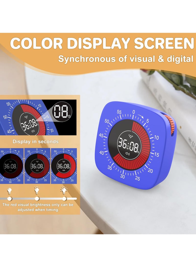 Visual Digital Timer for Kids, Rechargeable with 4 Alarm Modes, 60-Minute Countdown, Silent Timer for Classroom, Cooking, Homeschool, ADHD Tools for Kids and Adults - Image 2