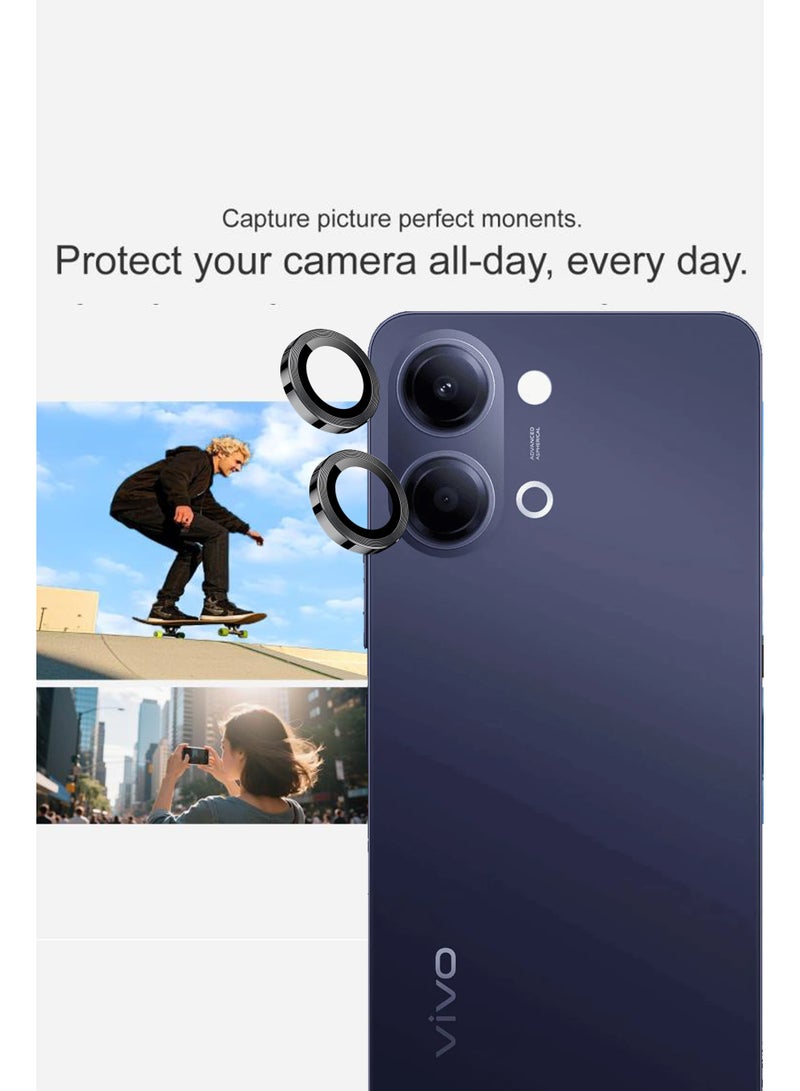 For VIVO Y05/Y11D -  Black Camera Lens Protector, 9H Tempered Glass, Anti-Scratch, Case Friendly, Does Not Affect Night Shots, HD Clear - Image 3