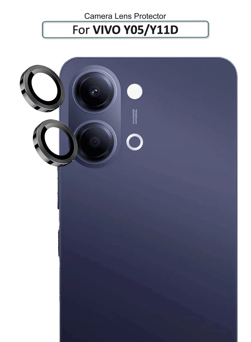 For VIVO Y05/Y11D -  Black Camera Lens Protector, 9H Tempered Glass, Anti-Scratch, Case Friendly, Does Not Affect Night Shots, HD Clear - Image 1