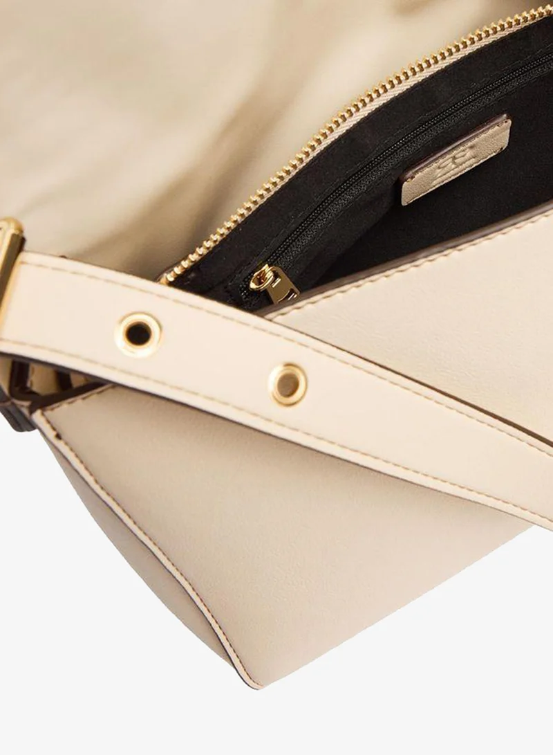 Parfois White Plain Crossbody Bag With Flap And Inner Pouch for Women | Best Price UAE