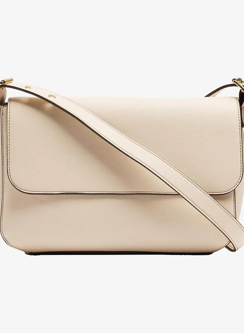 Parfois Plain Crossbody Bag With Flap And Inner Pouch