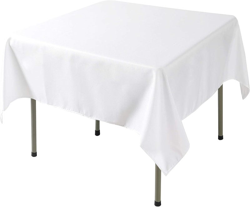 CupuamonSquare Tablecloth 70x70 inch Washable Polyester Fabric Table Cloth for Wedding Party Dining Banquet Decoration（70x70,White） - Image 2