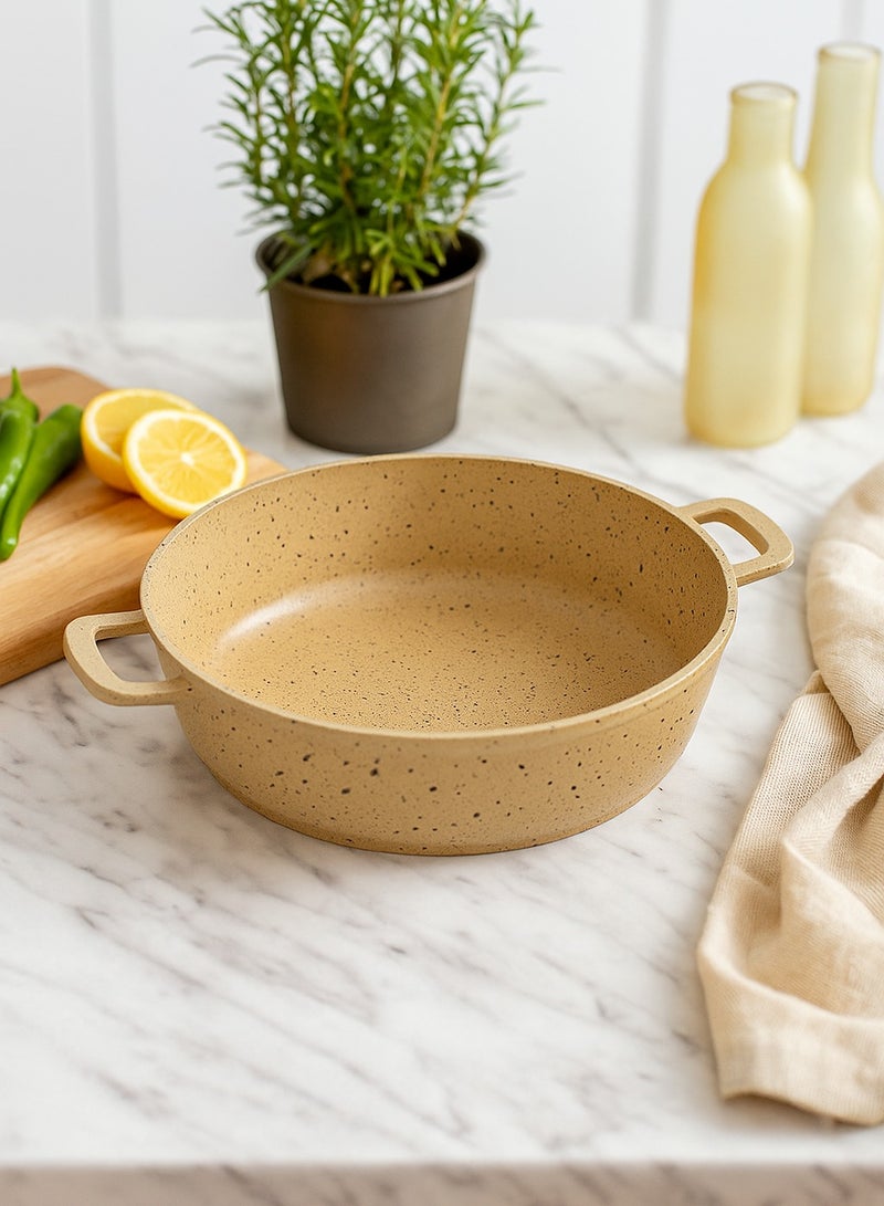 PROCILA Non-Stick Granite Shallow Pot Without Lid Beige 24cm - Image 3