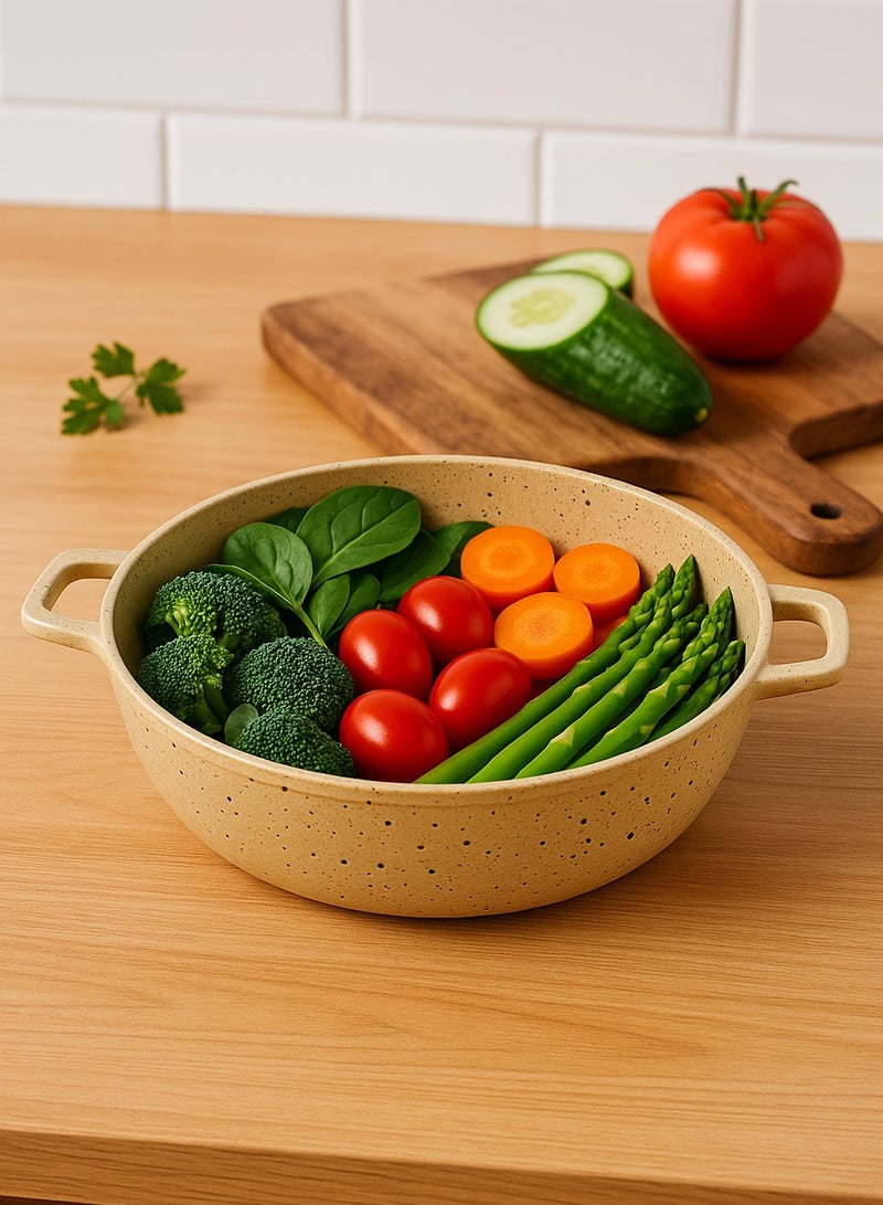 PROCILA Non-Stick Granite Shallow Pot Without Lid Beige 24cm - Image 2