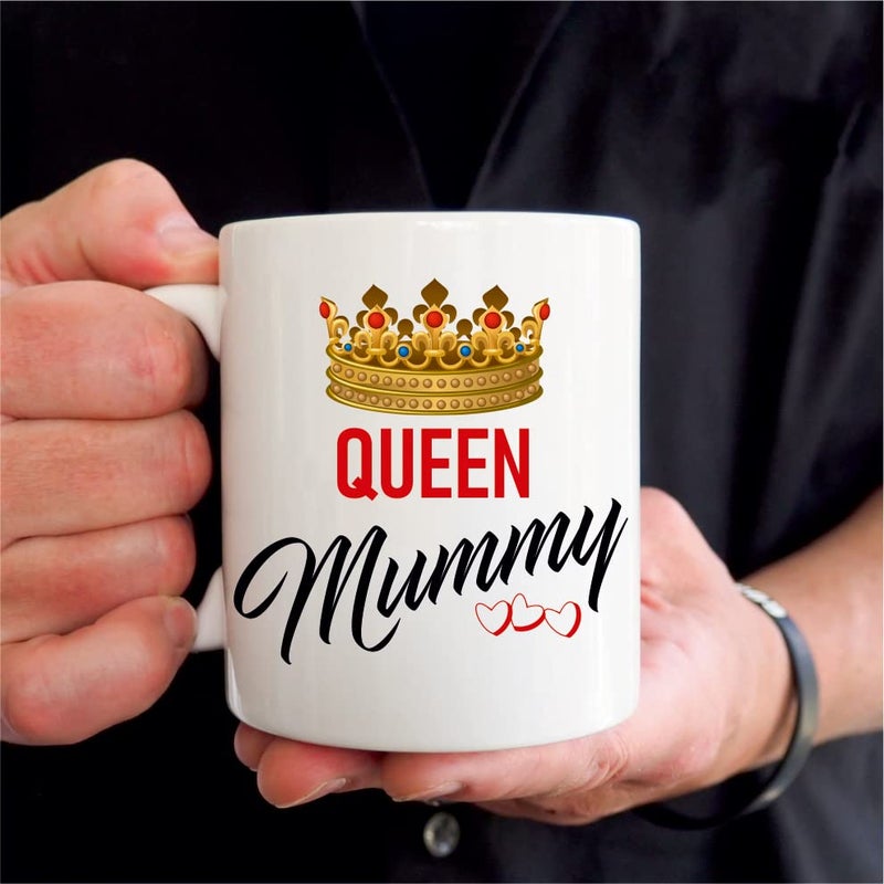 PICRAZEE "King Papa Queen Mummy for Mummy Papa|Parents | Mother Father (2pc12”x12” Satin Cushion with Filler, 2pcCoffee Mug&2pc Fridge Magnet) - Image 5