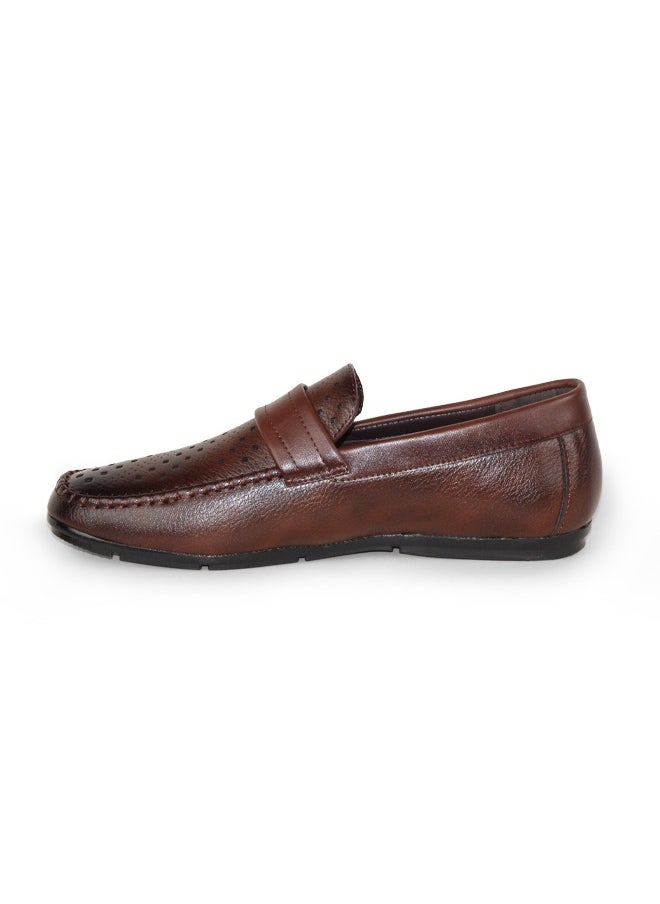BOTELI Hollow Upper Rubber Sole Lazy Shoes Size 40-45 Leather Loafers For Men  - Image 4