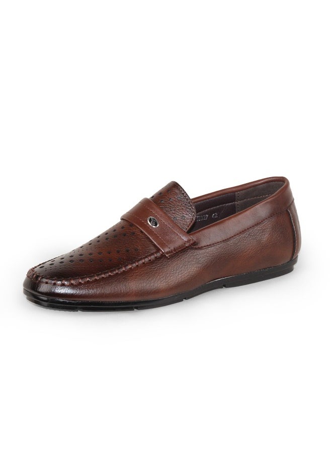 BOTELI Hollow Upper Rubber Sole Lazy Shoes Size 40-45 Leather Loafers For Men  - Image 5