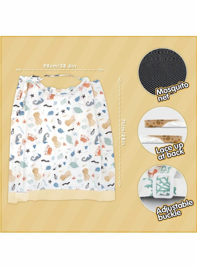 Y&D Nursing Cover Cotton Breastfeeding with Adjustable Strap, Soft Boned Apron Burp Cloth Breathable Lightweight, Stylish Discreet Full Privacy Scarf  - Image 3