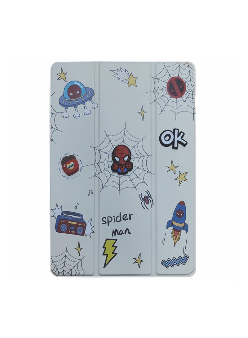 Wtech Honor Pad X8a 2024 (11 Inch) Smart Flip Fashion Cartoon Auto Wake / Sleep with Pen Holder Back Case Cover (TCFPSR) - White - Image 3