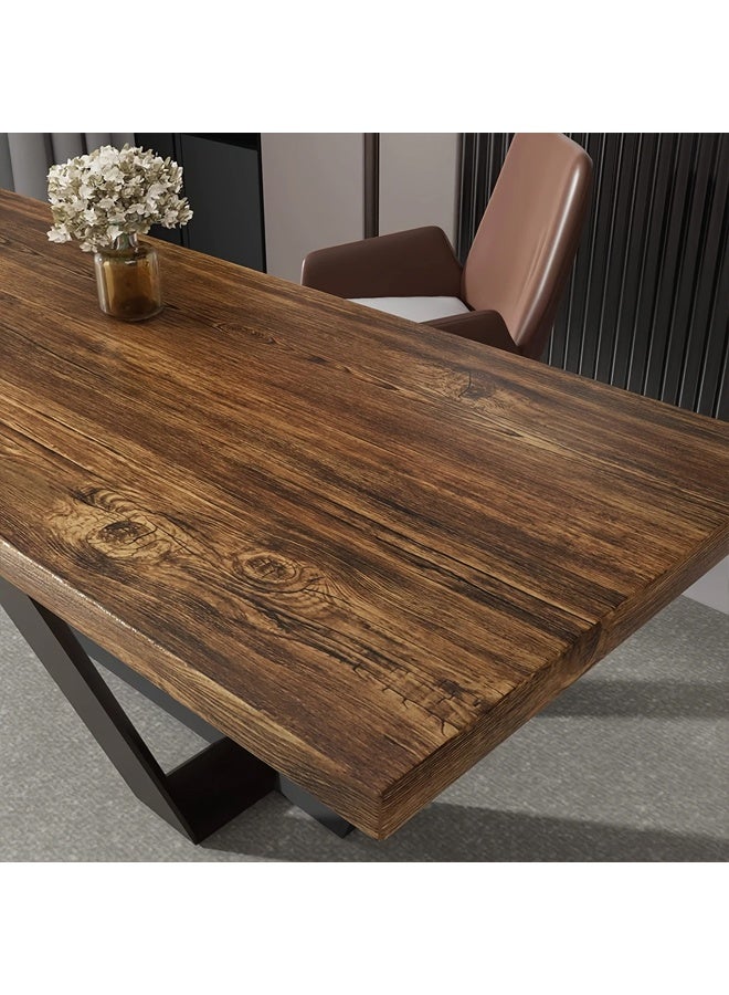 زيمي ورق حائط ذاتي اللصق بتصميم عتيق من الخشب، قطعة واحدة - سهل التقشير واللصق، مقاوم للماء وقابل للإزالة، مناسب للأجهزة مثل الثلاجات ومكبرات الصوت والخزائن وغيرها - مثالي للمطبخ وديكور المنزل (40*500 سم) - Image 2