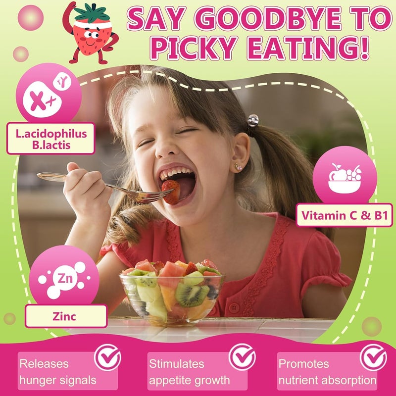 NATURE TARGET Kids Probiotic Chewable 5 Billion CFUs Probiotics  Prebiotics for Ages 3 Probiotics for Digestive Health Immune Support  Appetite Booster Natural Strawberry Flavor 75 Servings - Image 5