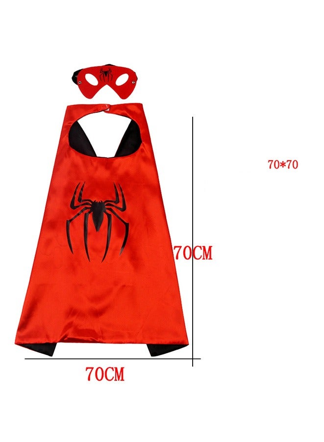 3-Piece Spider-Man Cosplay Costume Set Superhero Capes and Masks+Launcher Gloves For Cartoon Dress up Costumes Suit,Plastic Launcher Satin Cape, for Kids Boy Role Play Toy  - Image 2