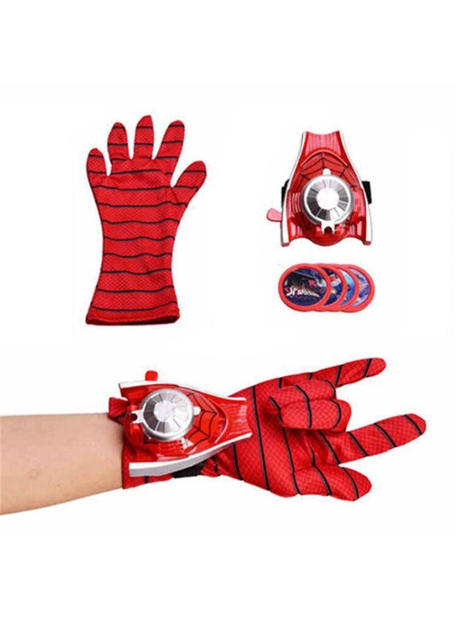 3-Piece Spider-Man Cosplay Costume Set Superhero Capes and Masks+Launcher Gloves For Cartoon Dress up Costumes Suit,Plastic Launcher Satin Cape, for Kids Boy Role Play Toy  - Image 3