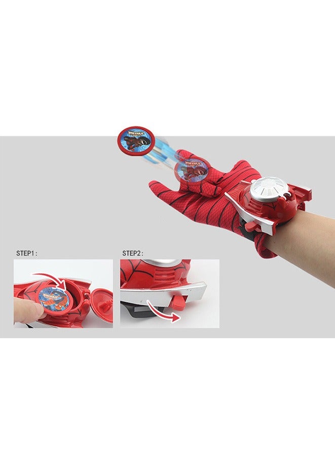 3-Piece Spider-Man Cosplay Costume Set Superhero Capes and Masks+Launcher Gloves For Cartoon Dress up Costumes Suit,Plastic Launcher Satin Cape, for Kids Boy Role Play Toy  - Image 5