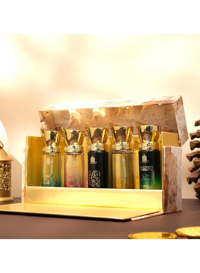 Adil Qadri Adilqadri Luxury Perfume Gift Set for Men & Women | Long-Lasting Eau de Parfum with Addictive Fragrances | Gift for Him, Her, Valentine's & Christmas | 5 x 20ML (100ML Total) 