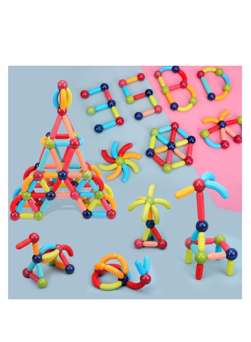 مجموعة العاب ماجناتيك 42 قطعه من عصي وكرات وقضبان مغناطيسية من ممز بلانيت،العاب منتسوري للاطفال ، مكعبات وعصي بناء وألعاب تكديس تعليمية للأطفال الأولاد والبنات ، هديه قيمه للاطفال - Image 2