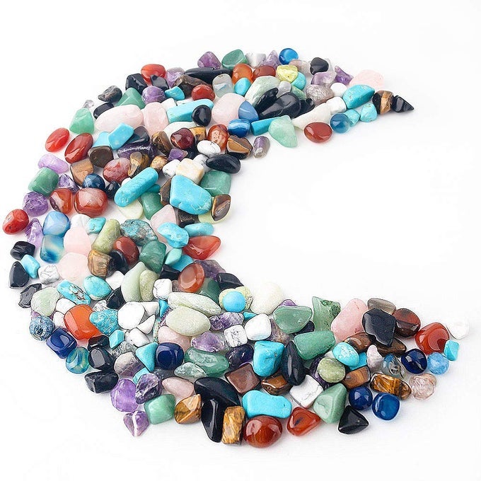 QUARTZ CRYSTALS CRUSHED CHIPS TUMBLED POLISHED STONE BEADS IRREGULAR SHAPED SUCCULENT ROCKS FOR PLANTS INDOOR BETTA FISH TANK GRAVEL VASE FILLER CRAFTS ABOUT 1LB450G10 DIFFERENT KINDS